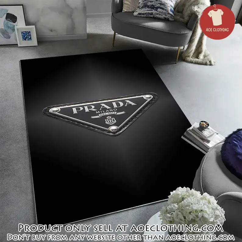 Prada milano black rug carpet home decor luxury brand special gift aoe1602893